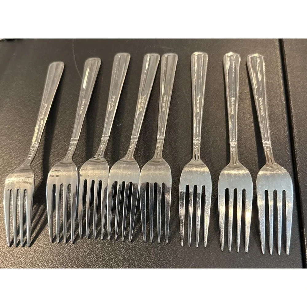 Wallace Centennial Salad Forks Fork 18/10 Stainless Steel Flatware Set Of 8